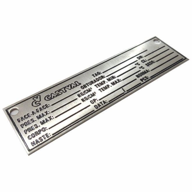 Etiqueta em Aço Inox